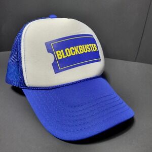 Blockbuster Video Trucker Hat OTTO Blue White Foam Mesh Snapback Retro 90s Logo